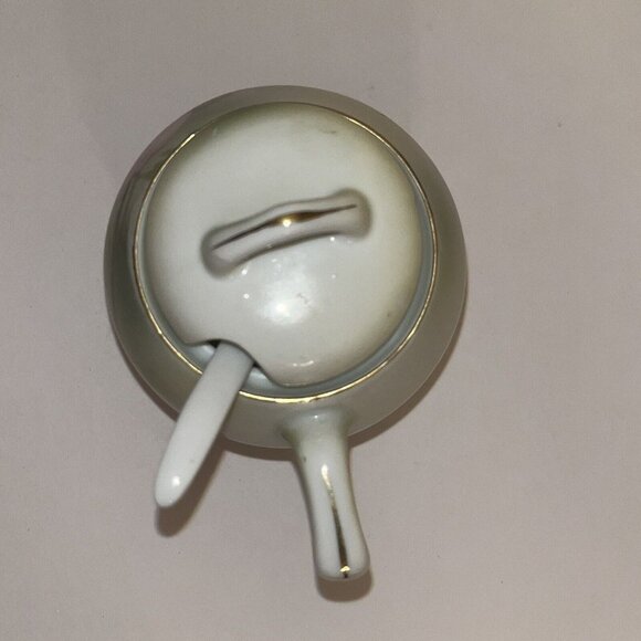 vintage rs prussia hand painted roses porcelain covered cream & sugar with spoon - Picture 12 of 16